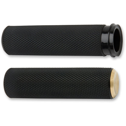Arlen Ness Brass Knurled Handlebar Grips for Cable 07-332_344190