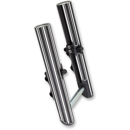 Arlen Ness Hot Legs Fork Legs - Custom Single Disc - 10-Gauge - Black/Silver 40-523_344012