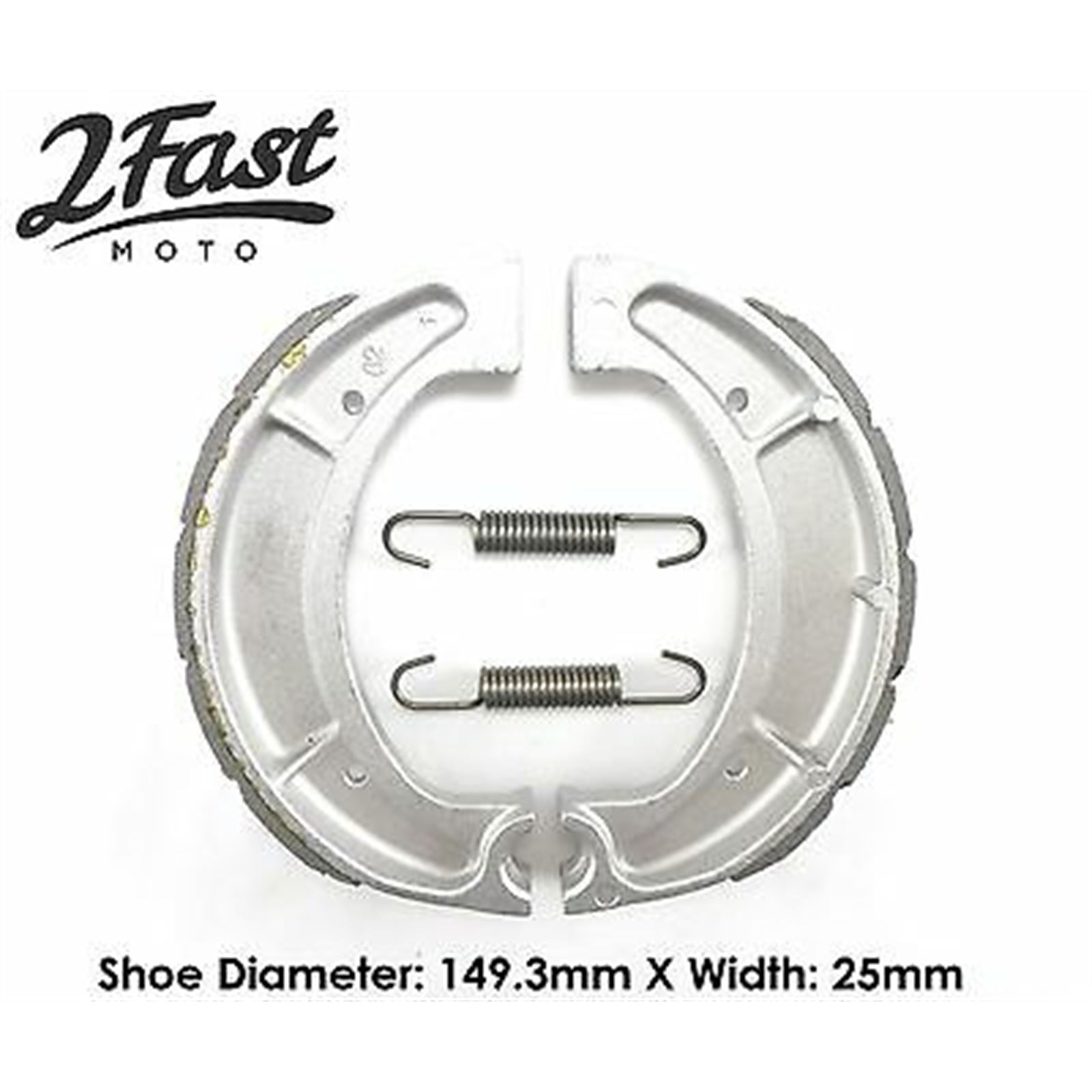 2FastMoto Rear Brake Shoes Grooved for Yamaha CS, DT, IT, RD, SR, XT, YZ [MPN: VB-228 / EBC510]_657649