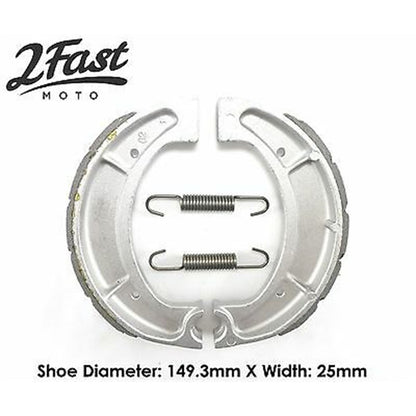 2FastMoto Rear Brake Shoes Grooved for Yamaha CS, DT, IT, RD, SR, XT, YZ [MPN: VB-228 / EBC510]_657649