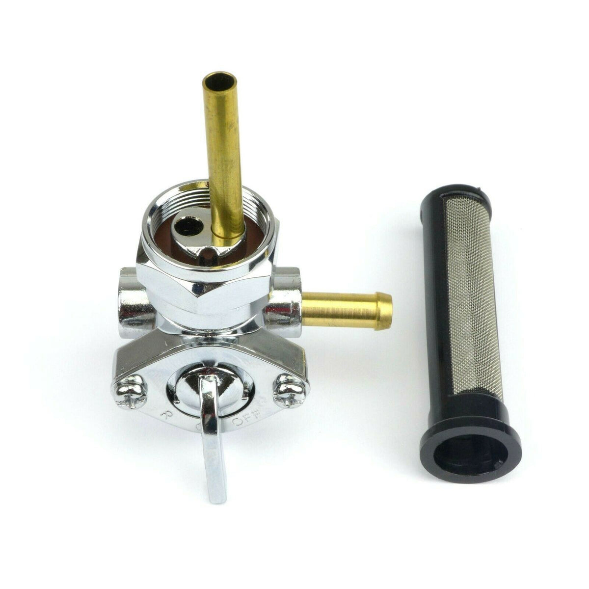 2FastMoto Petcock Fuel Valve 22mm Thread 5/16" - Chrome for Harley  62167-81_666282