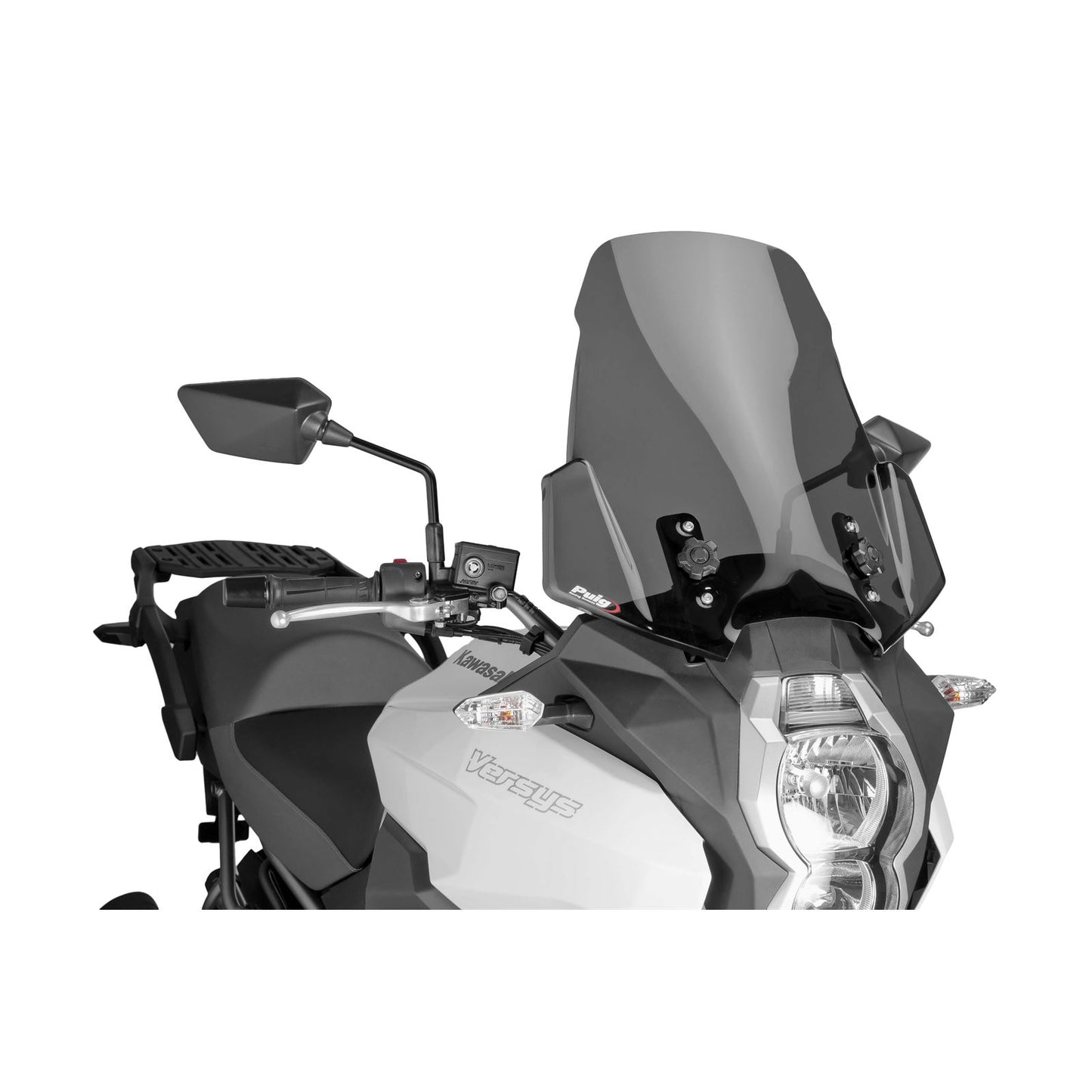 Puig Race Windscreen - Dark Smoke - Tour Fits Kawasaki [MPN: 9421F]_93512