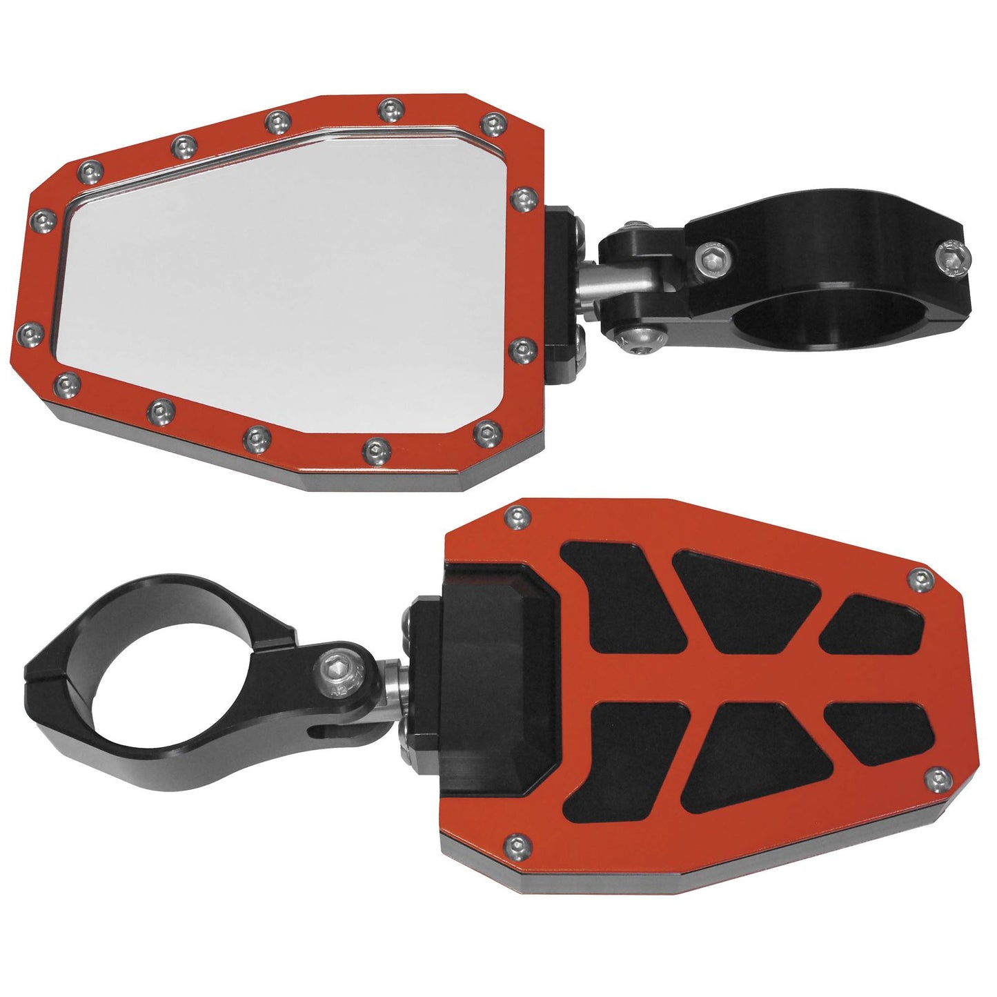 Modquad Side Mirror Red Bezel PR 1.75" - CLOSEOUT OPEN BOX [MPN: SIDE-1.75-BX3RD~1]_1380181