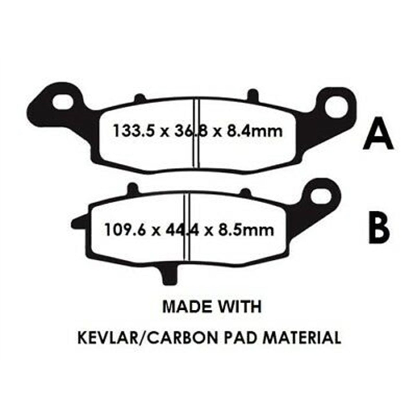2FastMoto Organic Metal Front or Rear Disc Brake Pads For Kawasaki, Triumph FA231 FA231_632703
