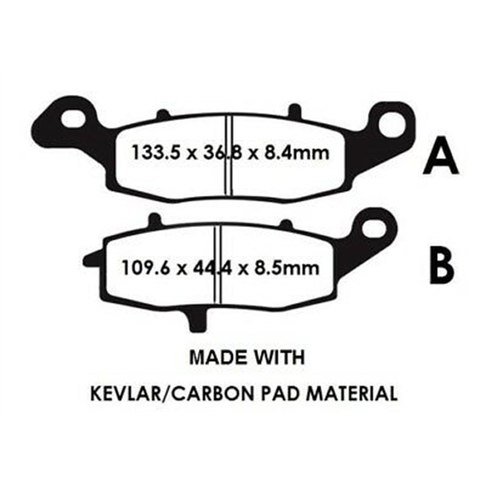 2FastMoto Organic Metal Front or Rear Disc Brake Pads For Kawasaki, Triumph FA231 FA231_632703