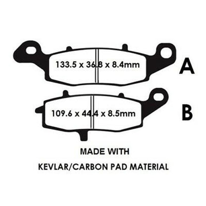 2FastMoto Organic Metal Front or Rear Disc Brake Pads For Kawasaki, Triumph FA231 FA231_632703
