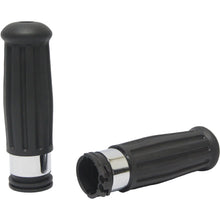 Harddrive Vintage Handlebar Grips - Black with Chrome Accent Ring [MPN: 72-158]_98880