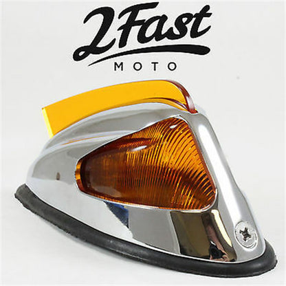 2FastMoto Fender Marker Light with Fin Chrome/Amber  [MPN: 25-5138]_633177