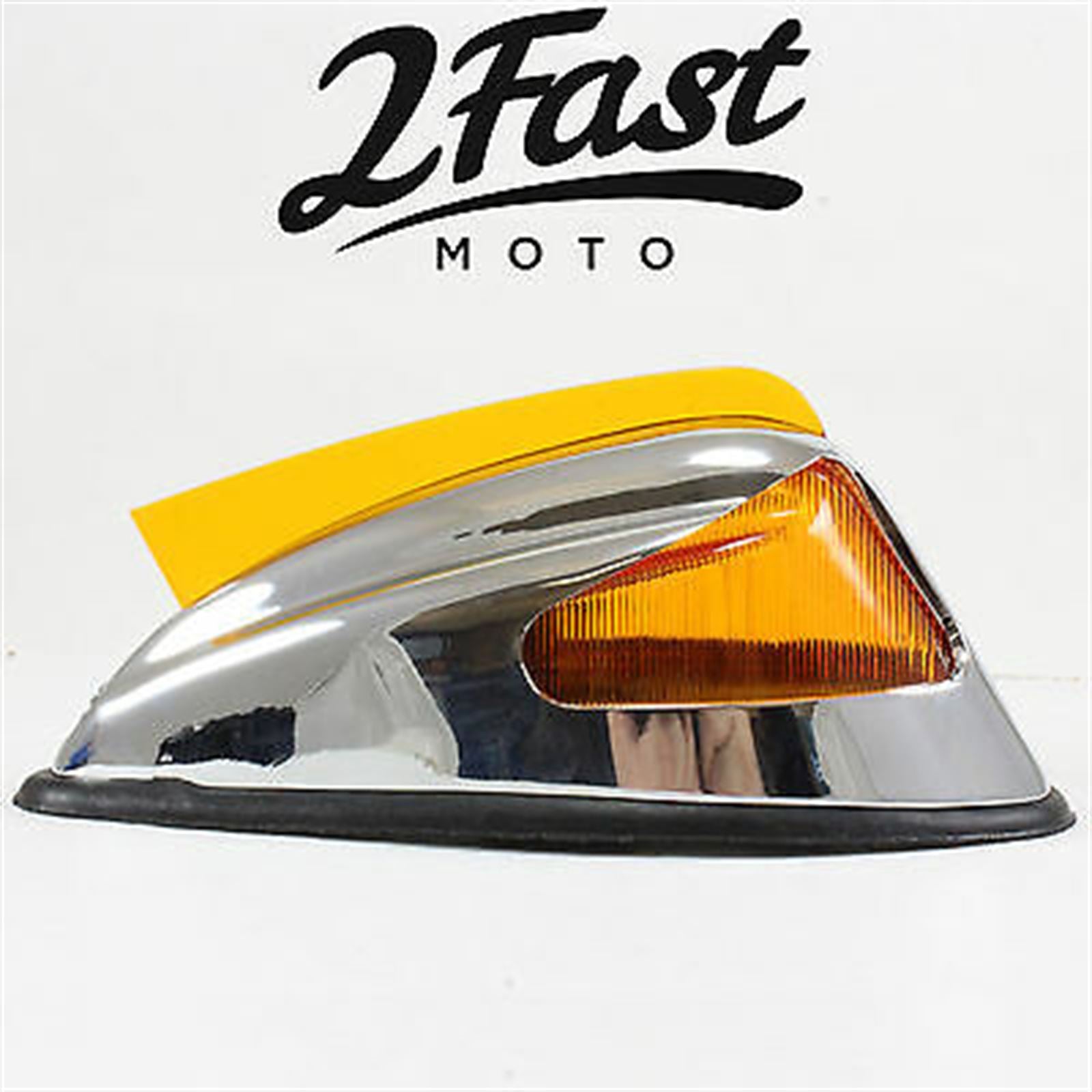 2FastMoto Fender Marker Light with Fin Chrome/Amber  [MPN: 25-5138]_633169