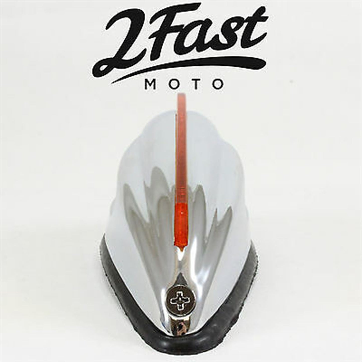 2FastMoto Fender Marker Light with Fin Chrome/Amber  [MPN: 25-5138]_633167