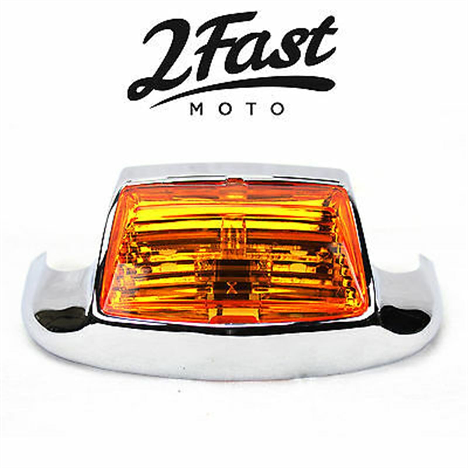 2FastMoto Motorcycle Fender Trim Light Amber Lens Custom For Harley 225-5158_628415