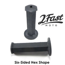 2FastMoto Vintage Motocross MX Black Six-Sided Hex Shape 7/8" Grips  [MPN: 2fm-01-2129b]_665450