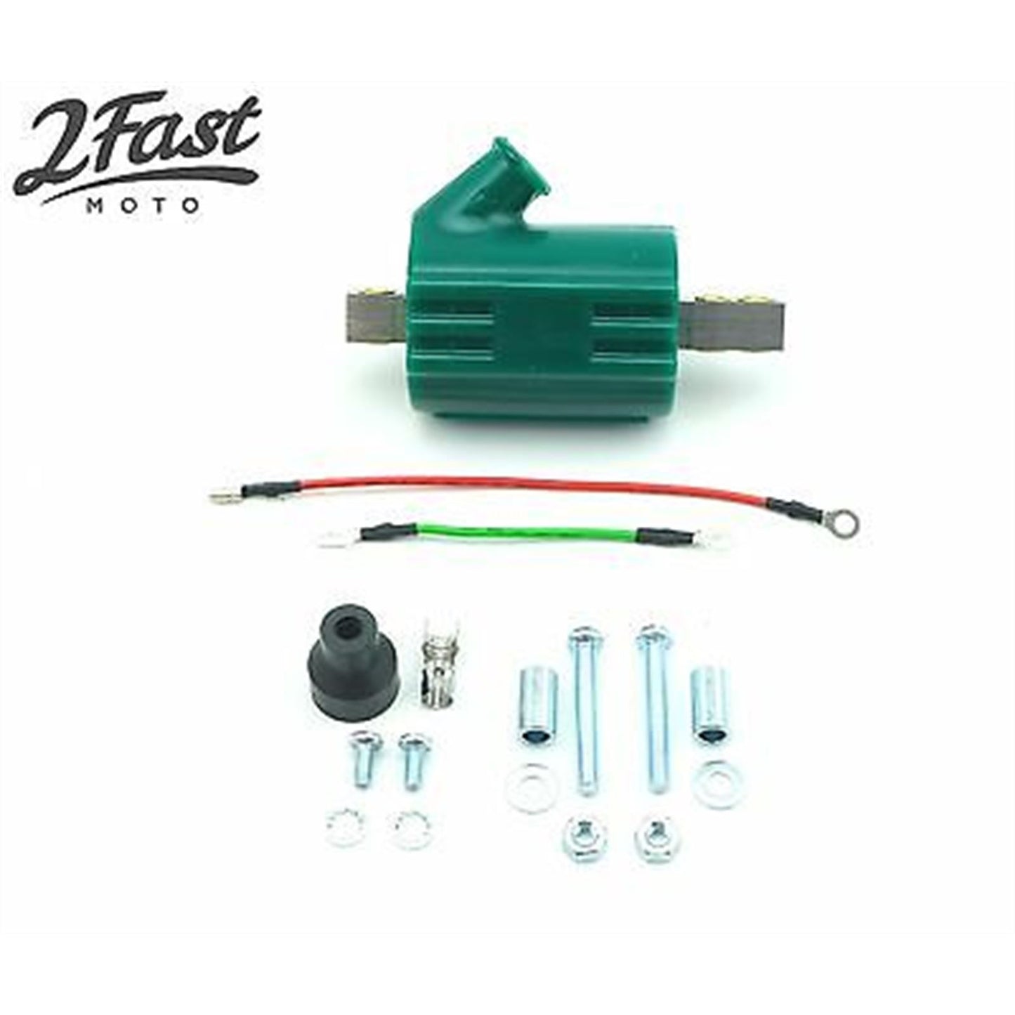 2FastMoto 12 Volt Ignition Coil Single Output High Performance 3 Ohm 46-15040 / DC3-1_668354