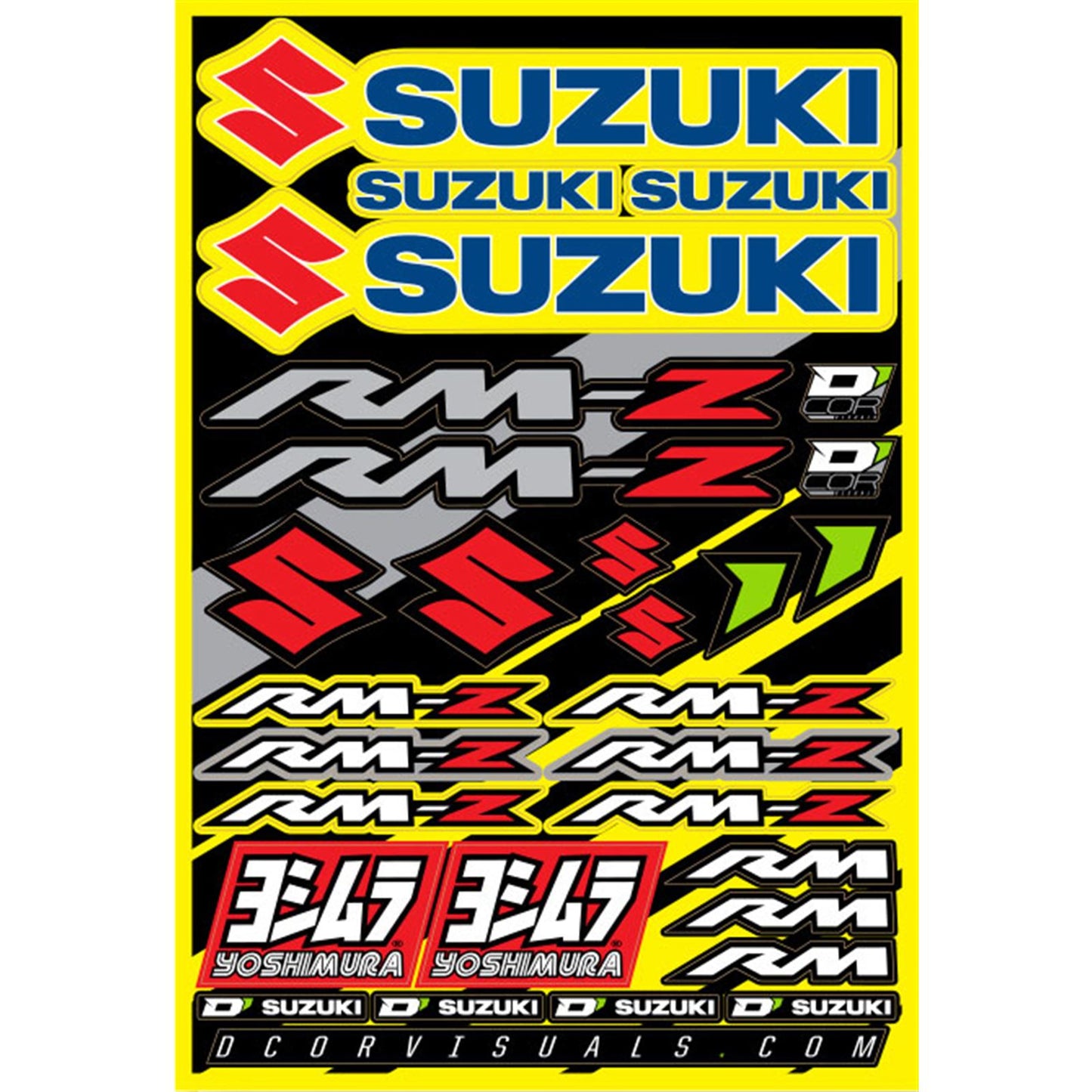 D'Cor Decal Sheet For Suzuki RMZ 12"X18" [MPN: 40-40-100]_99165