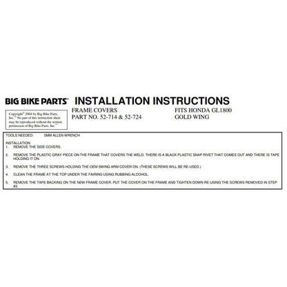 Show Chrome Frame Cover with Rubber Inserts for Honda GL1800 52-724_1171973