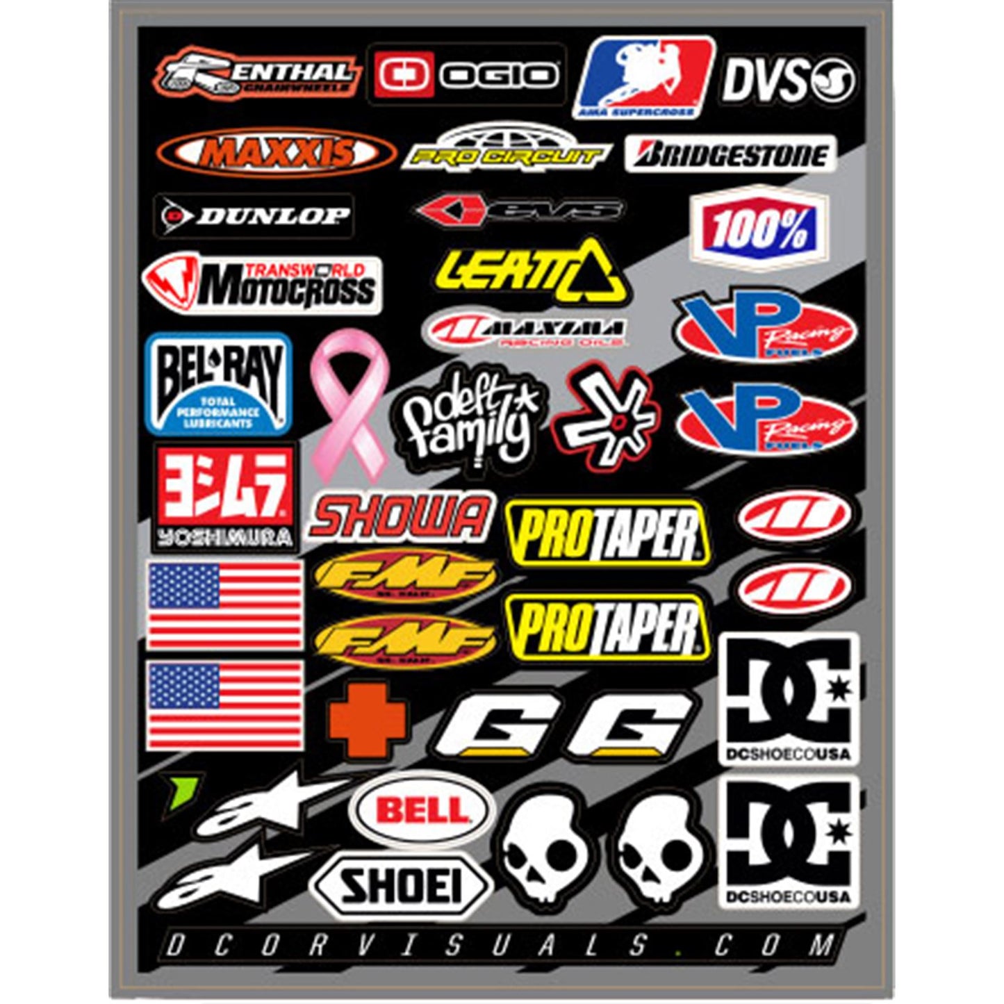 D'Cor Helmet Logos Decal Sheet 9.5"X12" [MPN: 40-90-104]_99319
