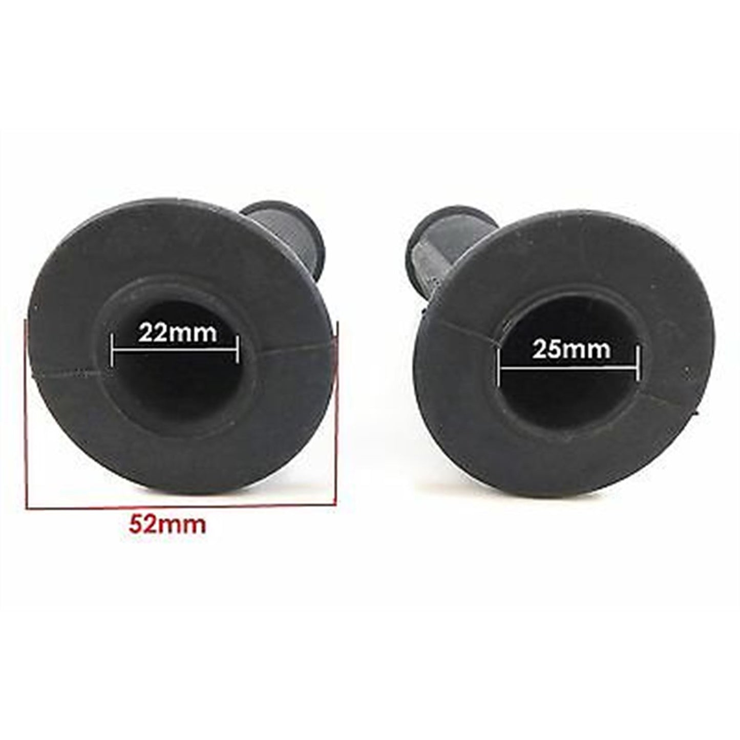 2FastMoto Tommaselli Daytona Style Grip Set Black Rubber 7/8" Bar Motorcycle 01-2191B_635862