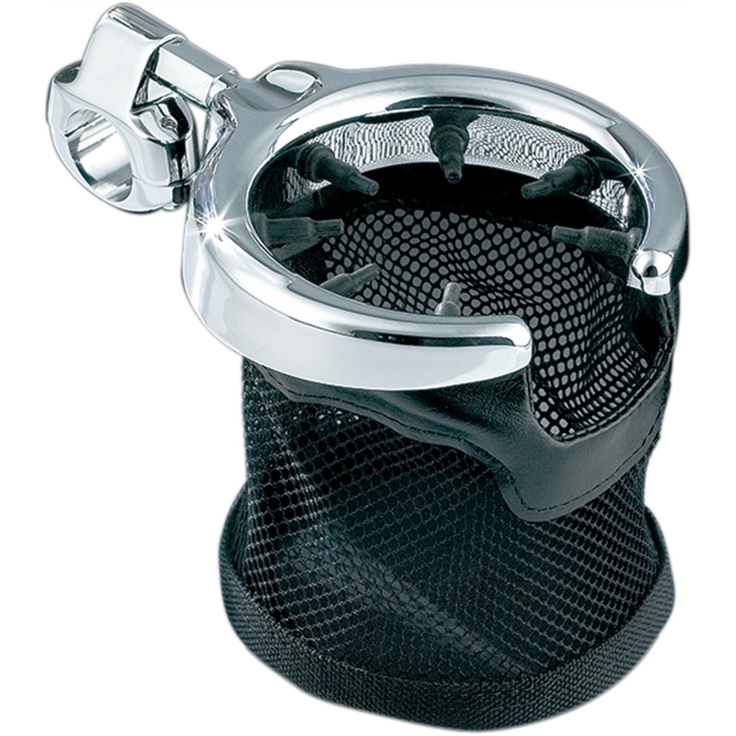 Kuryakyn Chrome Universal Drink Holder with Basket And Clamp For 1-1/4" Handlebars 1475_410702