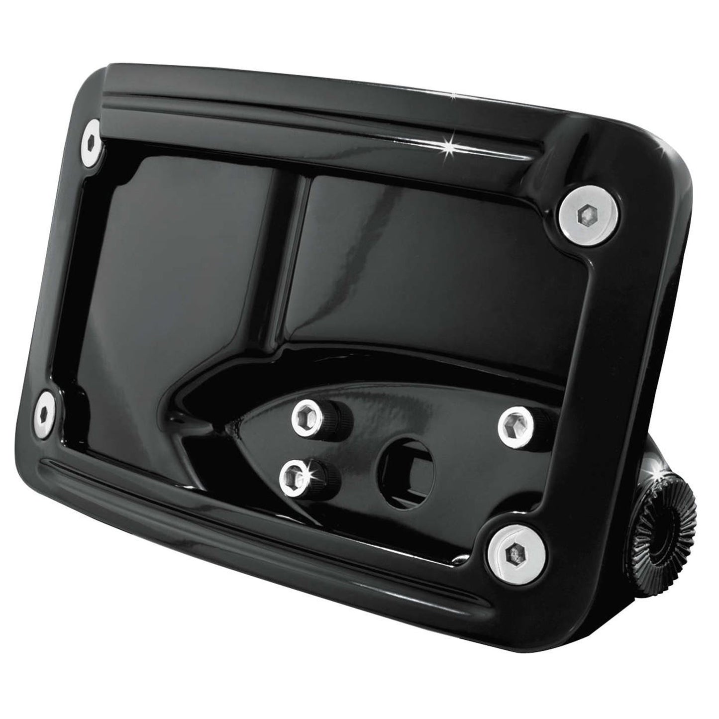 Kuryakyn License Plate Frame Horizontal Curved Side Mount Black 3125_100271