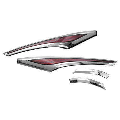 Kuryakyn Saddlebag Swoops - Chrome - Red Lenses 3232_100291