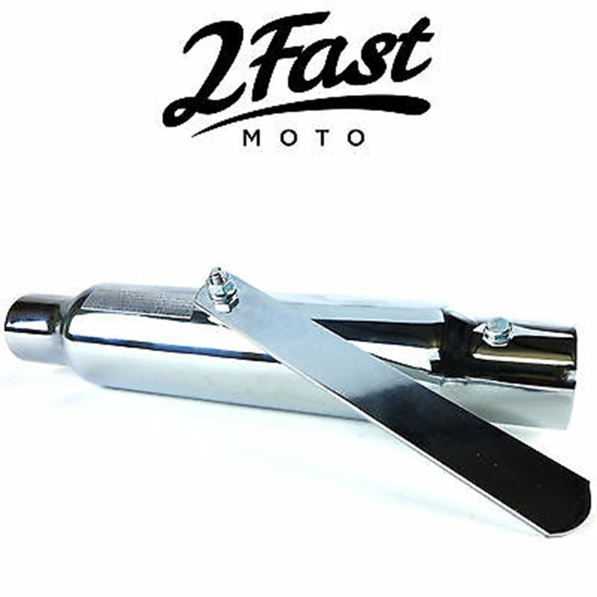 2FastMoto 12" Chrome Shorty Slip-On Muffler Cafe Racer for Motorcycles [MPN: 80-03310]_665635