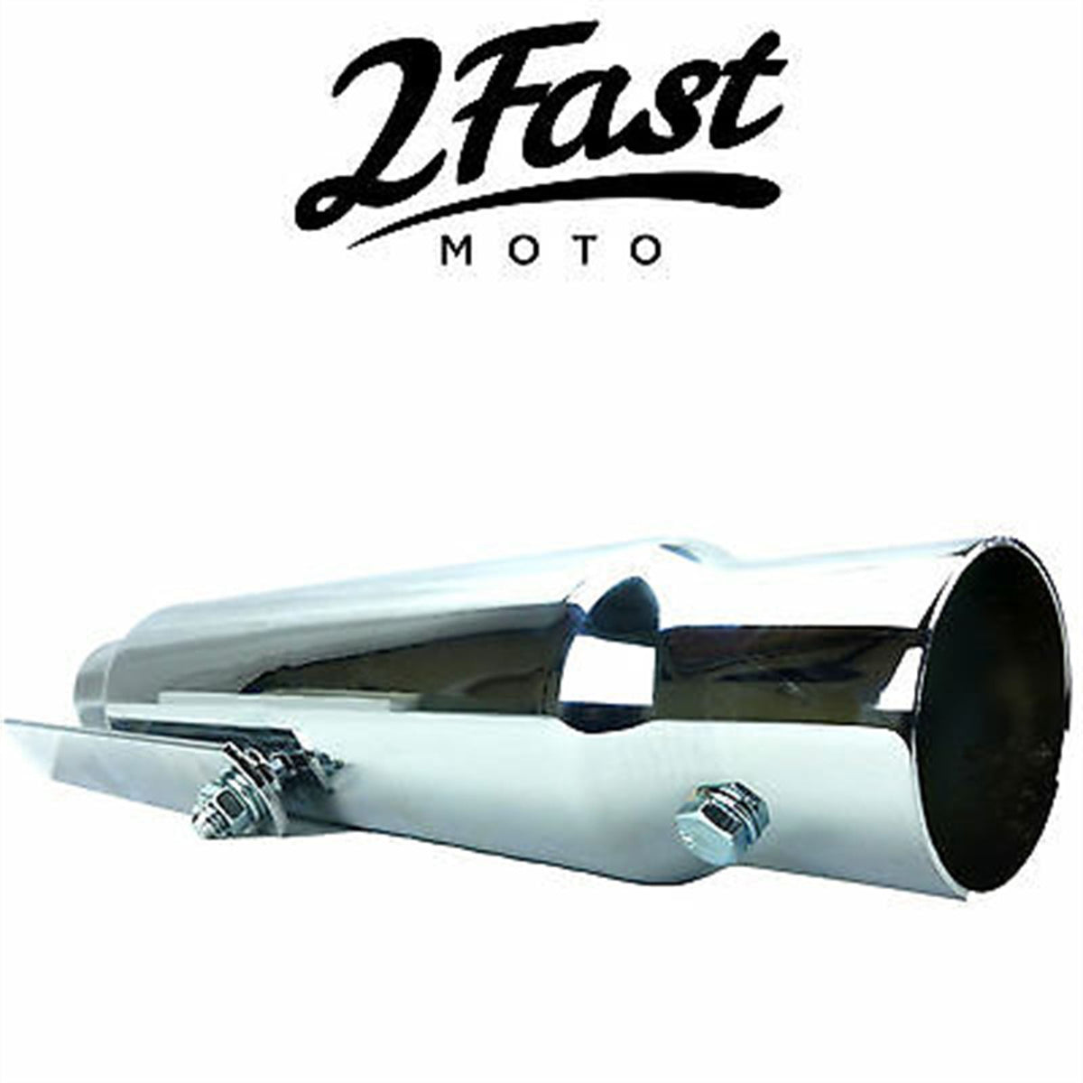 2FastMoto 12" Chrome Shorty Slip-On Muffler Cafe Racer for Motorcycles [MPN: 80-03310]_665633