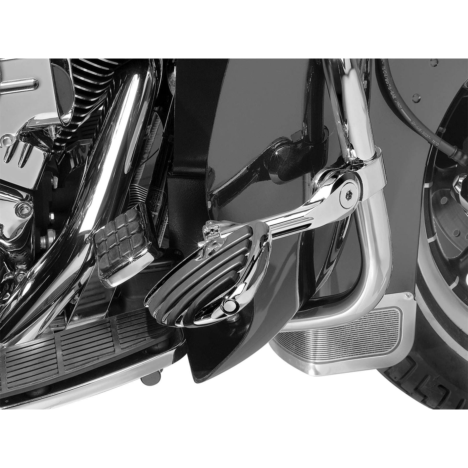 Kuryakyn Tour-Tech Cruise Mounts with ISO-Wings - Chrome - Long 4528_100335