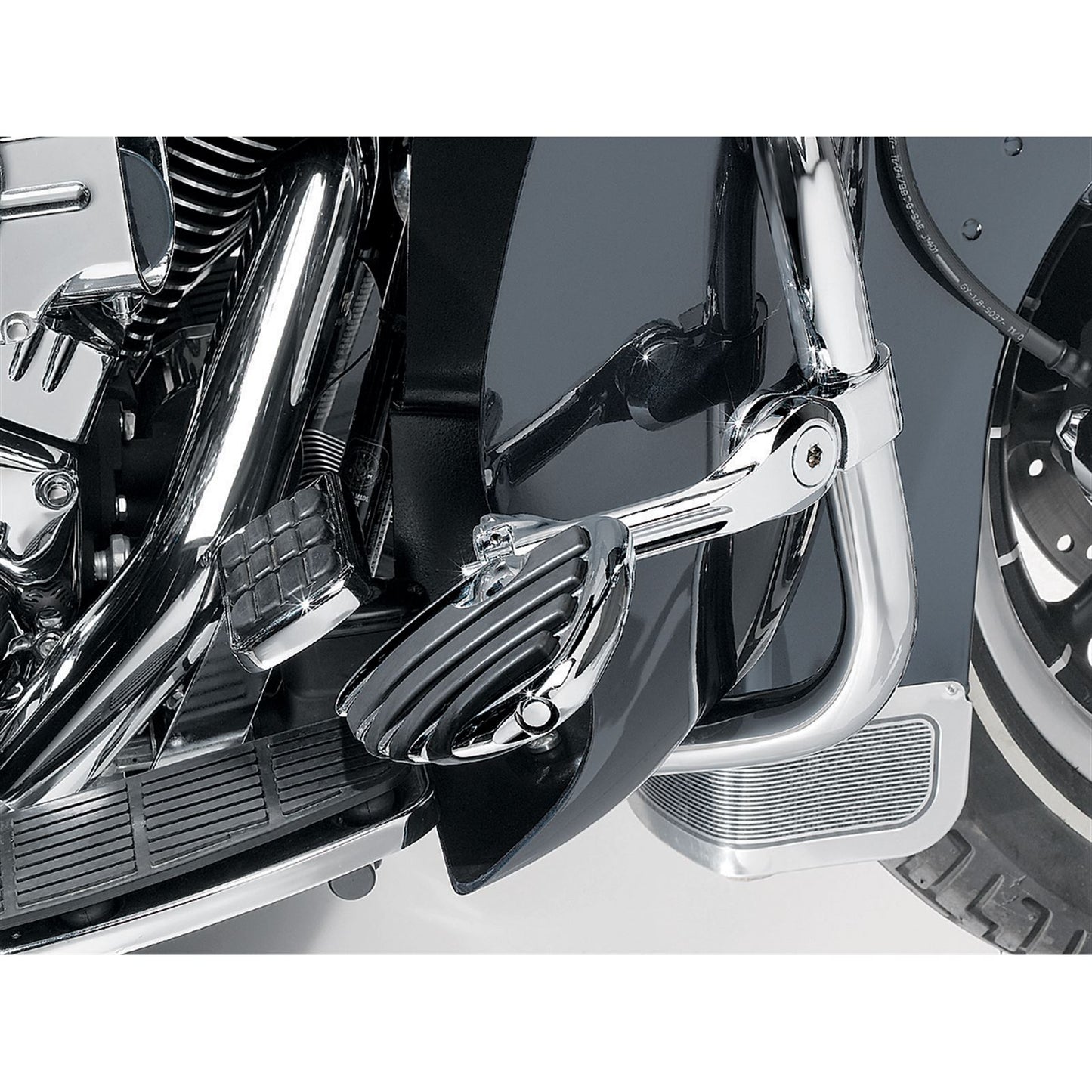 Kuryakyn Tour-Tech Cruise Mounts with ISO-Wings - Chrome - Long 4528_412030