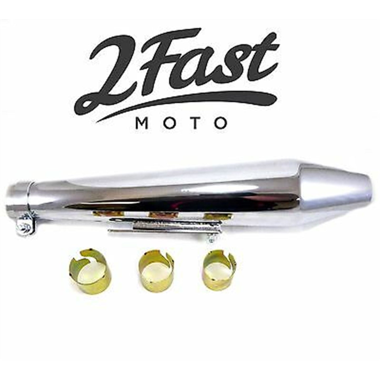 2FastMoto 19 Inch Chrome Shorty Cafe Muffler fits Many Makes and Models [MPN: 80-84032]_668115