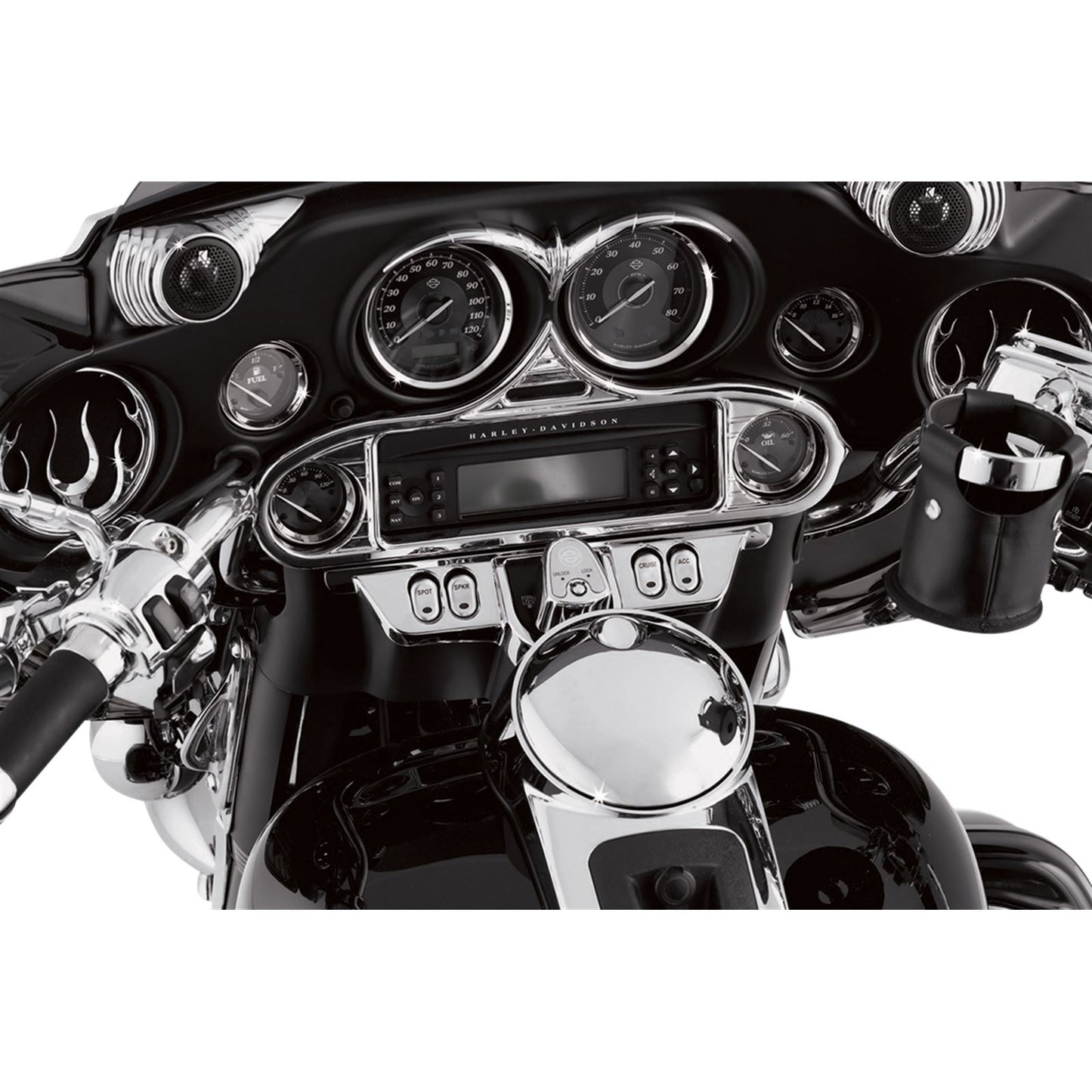 Kuryakyn Stereo Accent for Many Motorcycle Brands '86-19 - Chrome Finish  OPEN-BOX 3765_1493683