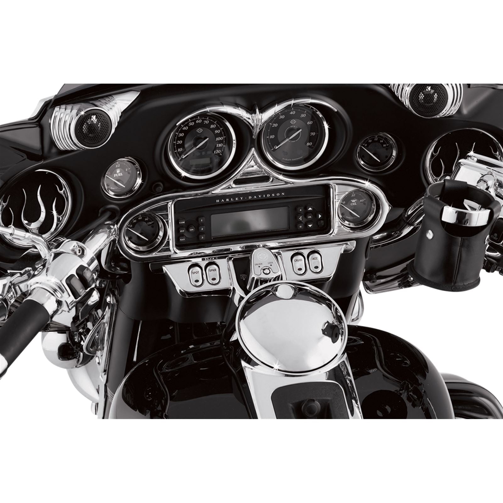 Kuryakyn Stereo Accent for Many Motorcycle Brands '86-19 - Chrome Finish  OPEN-BOX 3765_1493683