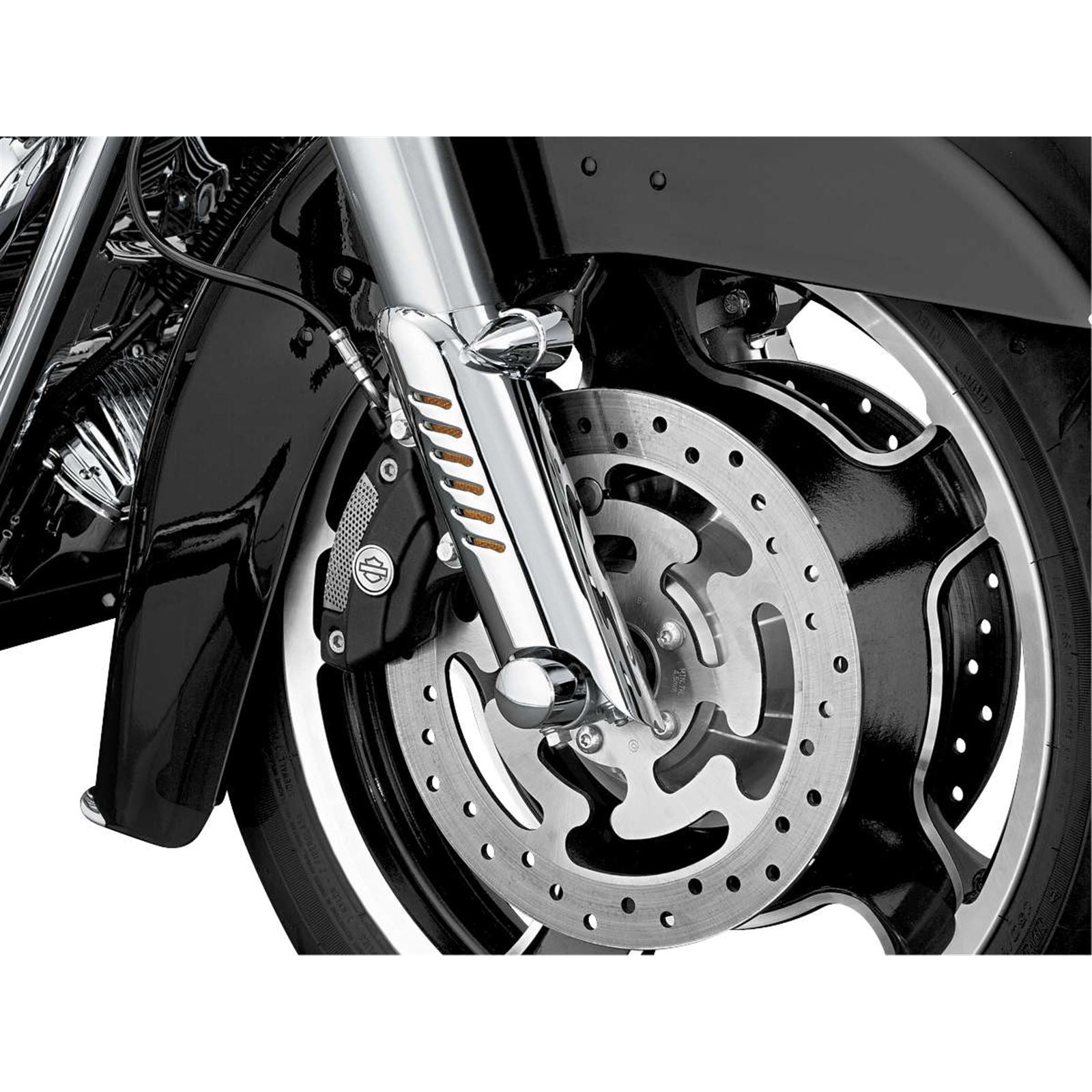Kuryakyn Lower Fork Leg Shields w/Fender Boss Cover For Harley  '00-17 OPEN-BOX 7768_1493686