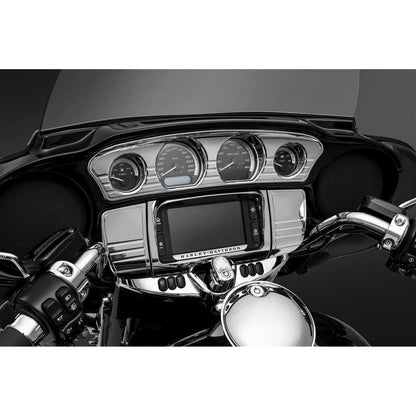 Kuryakyn Deluxe Tri-Line Stereo Trim Kit - Chrome For Harley '14-20 OPEN-BOX 7240_1493707