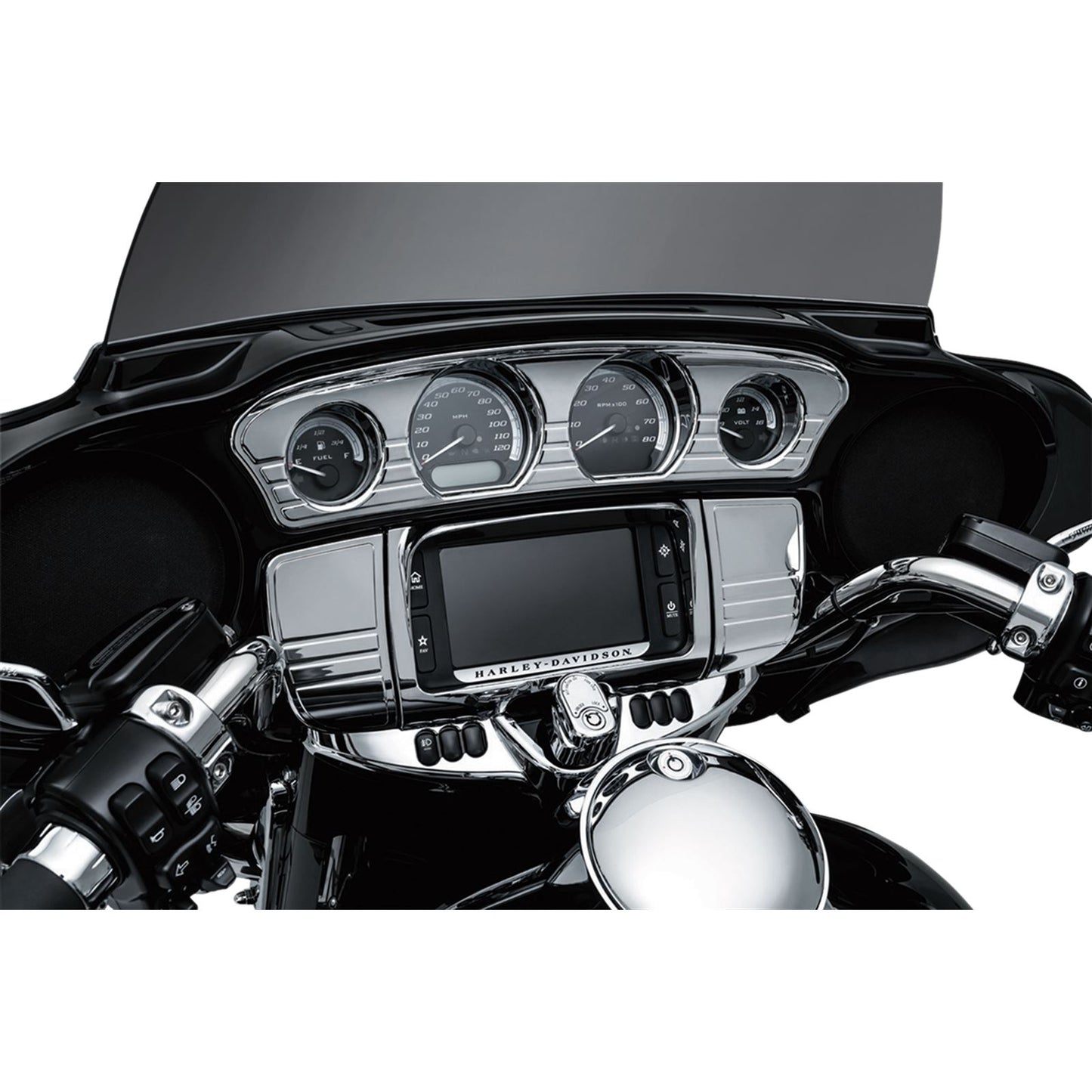 Kuryakyn Switch Panel Chrome Accent For Harley FLH FLT '14-20 7283_413086