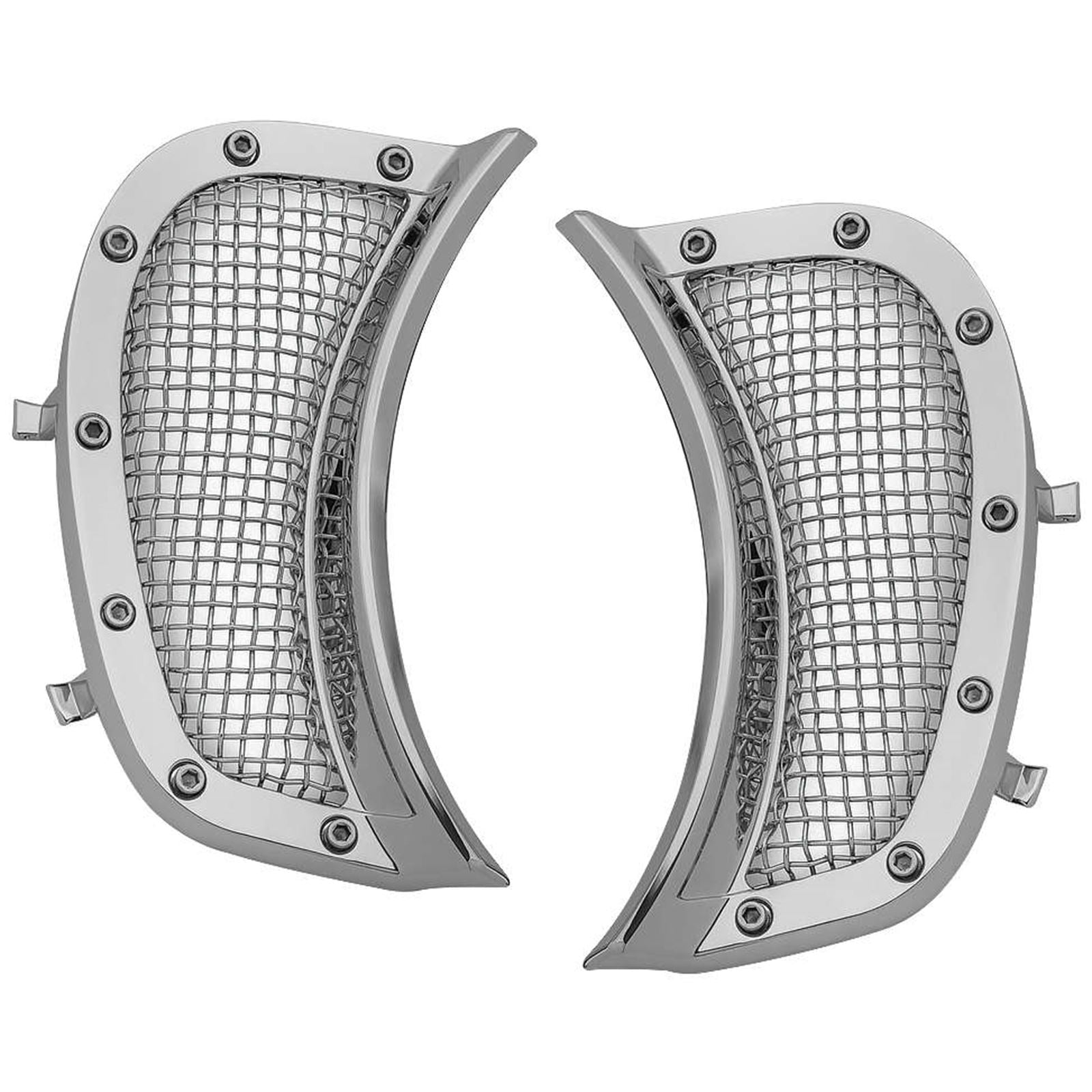 Kuryakyn Mesh Headlight Vent Accents - Chrome 6518_101816