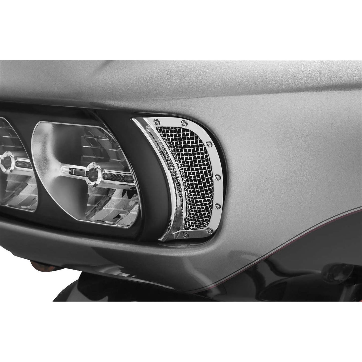 Kuryakyn Mesh Headlight Vent Accents - Chrome 6518_101817