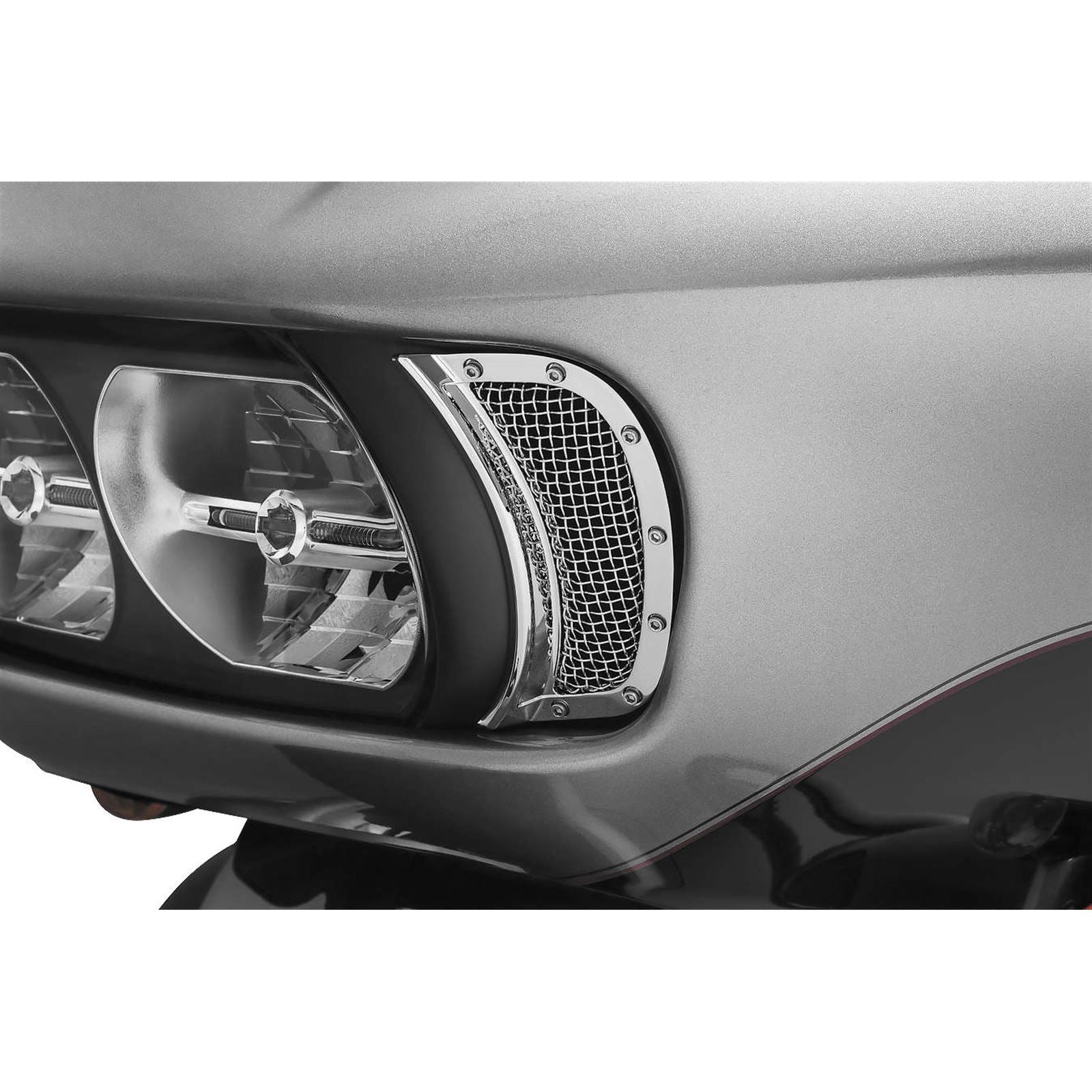Kuryakyn Mesh Headlight Vent Accents - Chrome 6518_101817
