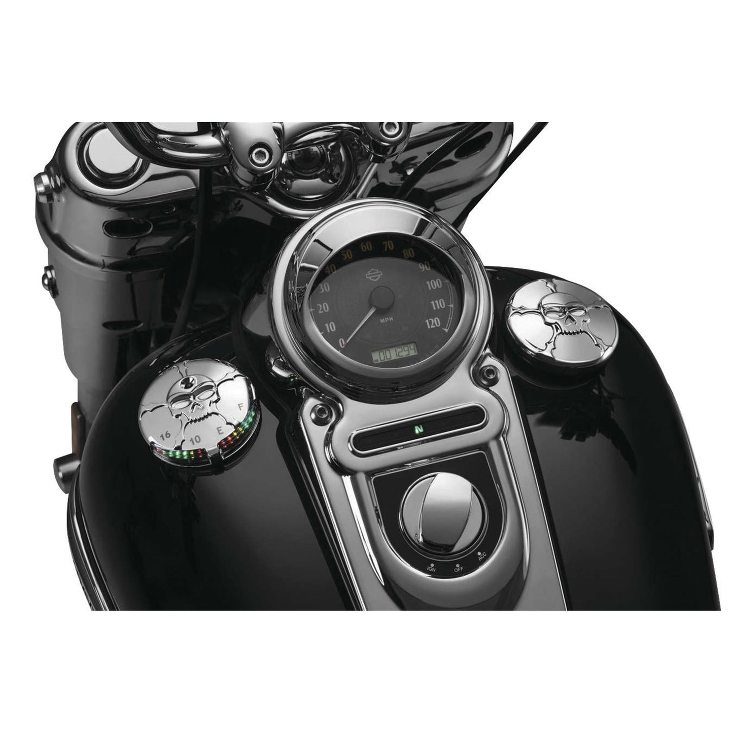 Kuryakyn Zombie LED Fuel and Battery Gauge - Chrome 7357_101925