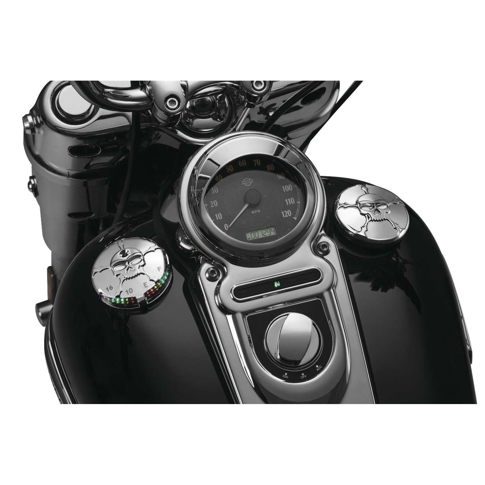 Kuryakyn Zombie LED Fuel and Battery Gauge - Chrome 7357_101925