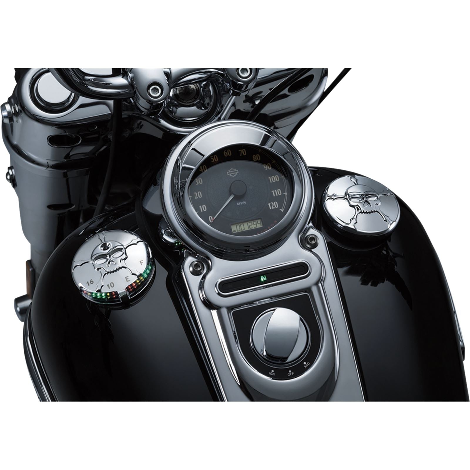 Kuryakyn Zombie LED Fuel and Battery Gauge - Chrome 7357_413137