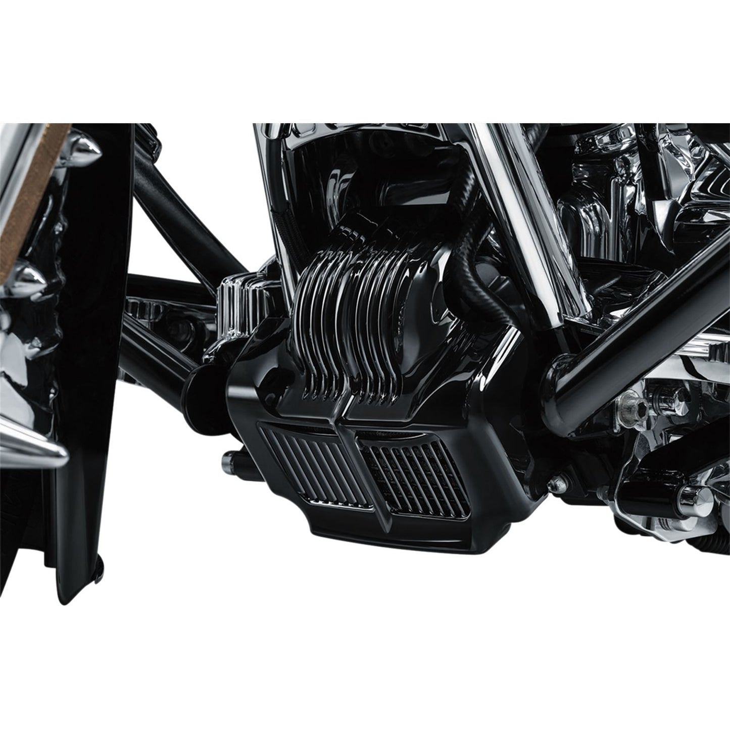 Kuryakyn Oil Cooler Cover for Harley FLH/ FLR/ FLT '11-16 - Black 7690_411140