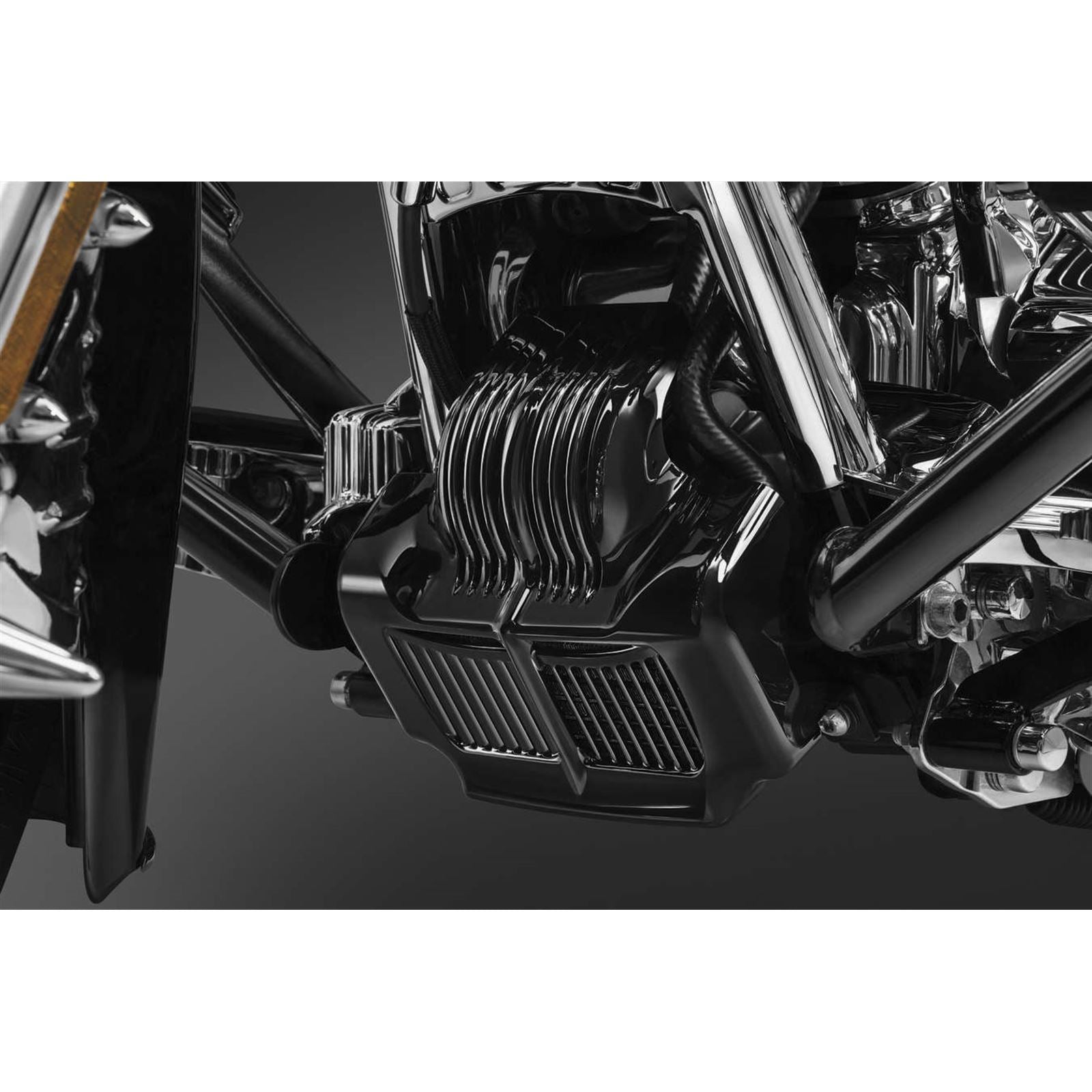 Kuryakyn Oil Cooler Cover for Harley FLH/ FLR/ FLT '11-16 - Black 7690_101939