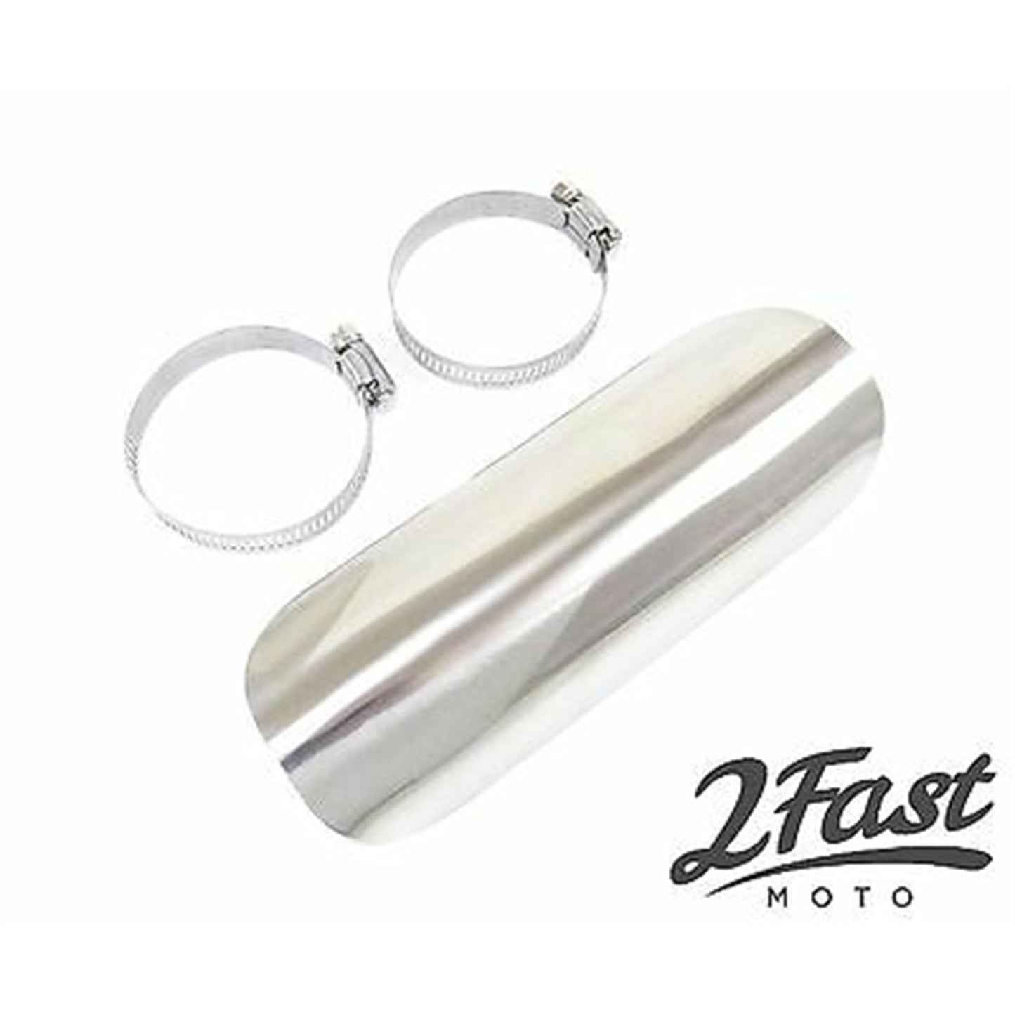 2FastMoto Exhaust Pipe Shield Guard Chrome Steel for Most Motorcycles 05-4128_666746