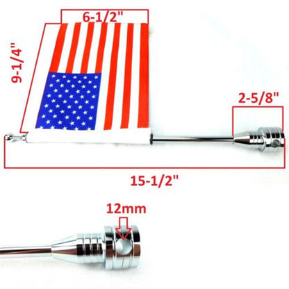 2FastMoto United States of America Motorcycle Flag Pole Mount 6"x9" Flag Chopper Bobber  [MPN: 211.662]_635846