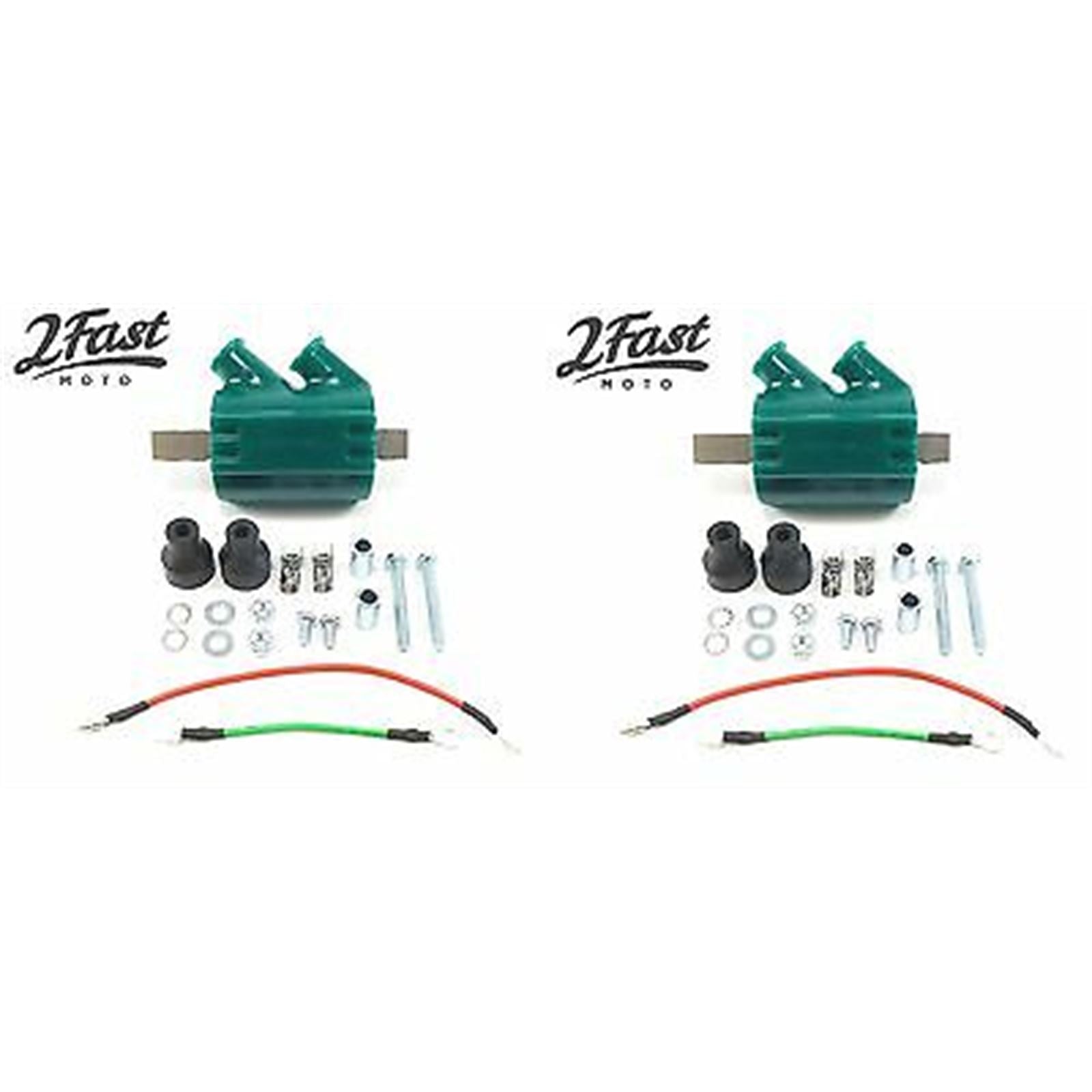2FastMoto 12 Volt Ignition Coil Dual Output High Perf 3 Ohm for Kawasaki 2/Pack 46-15050x2_633291