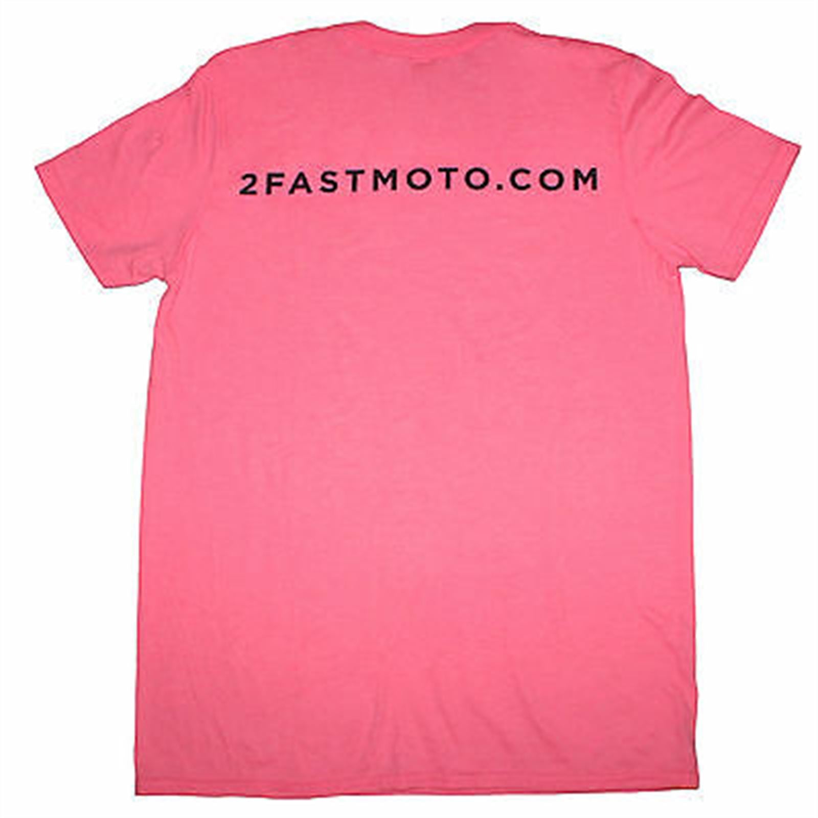 2FastMoto 2FM Logo Unisex Tee Shirt - Hi-Viz Pink/Black - Medium 28-6000_628285