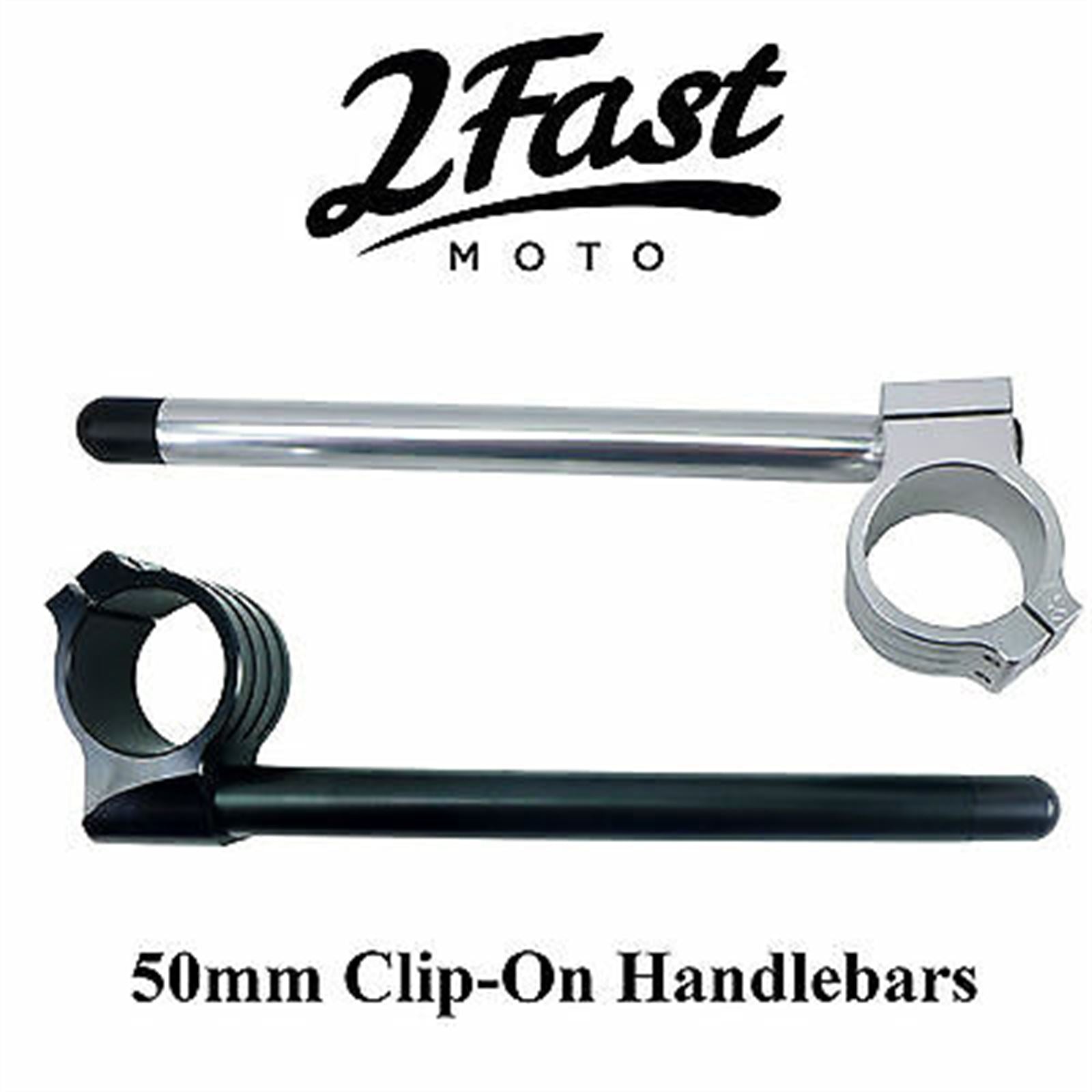 2FastMoto 50mm Fork Tube Clip-On Head Mounts with 7/8" Handlebars Universal 133-0502_666689