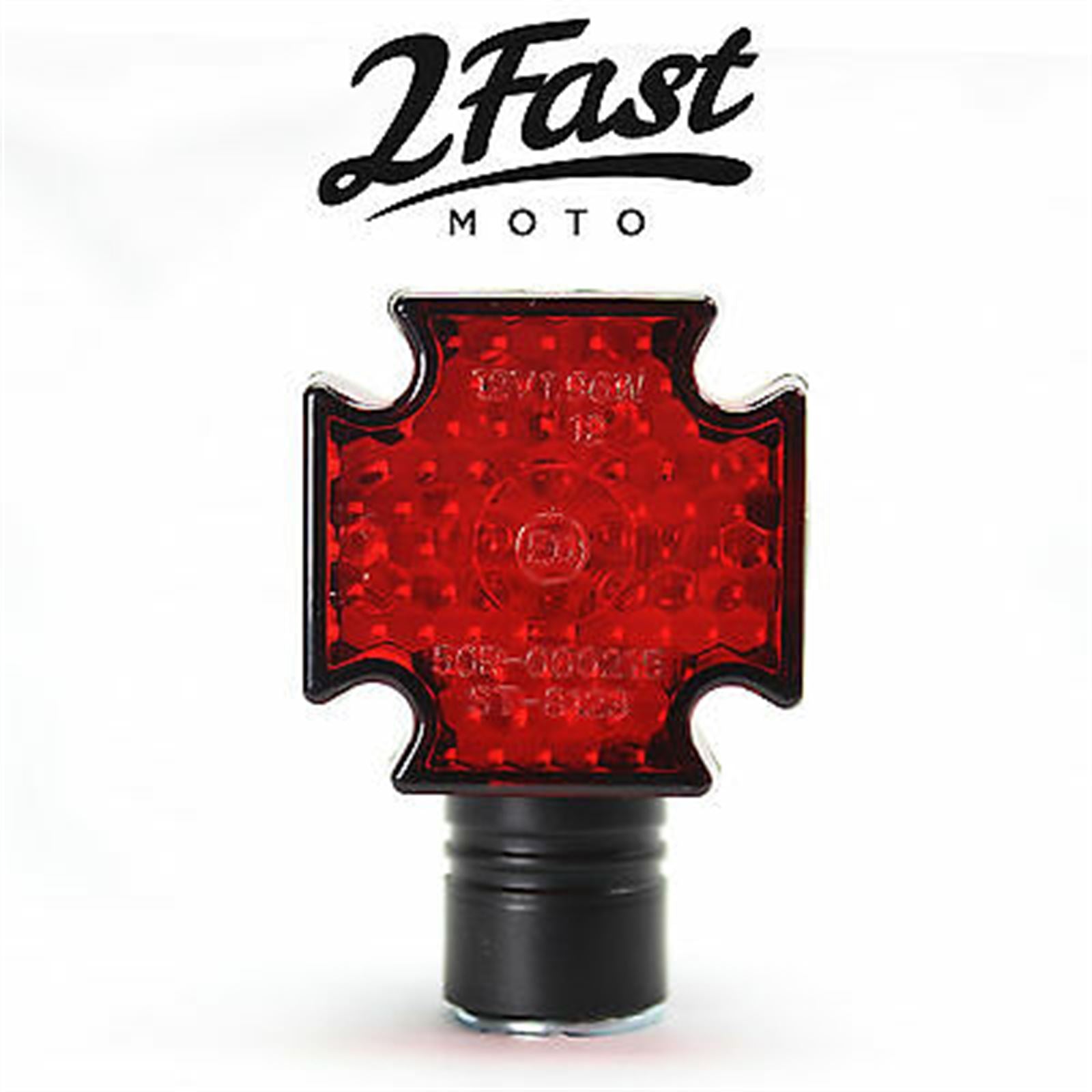 2FastMoto Maltese Deco LED Turn Signal Marker Light Set - Black For Motorcycle  61-99154_631037