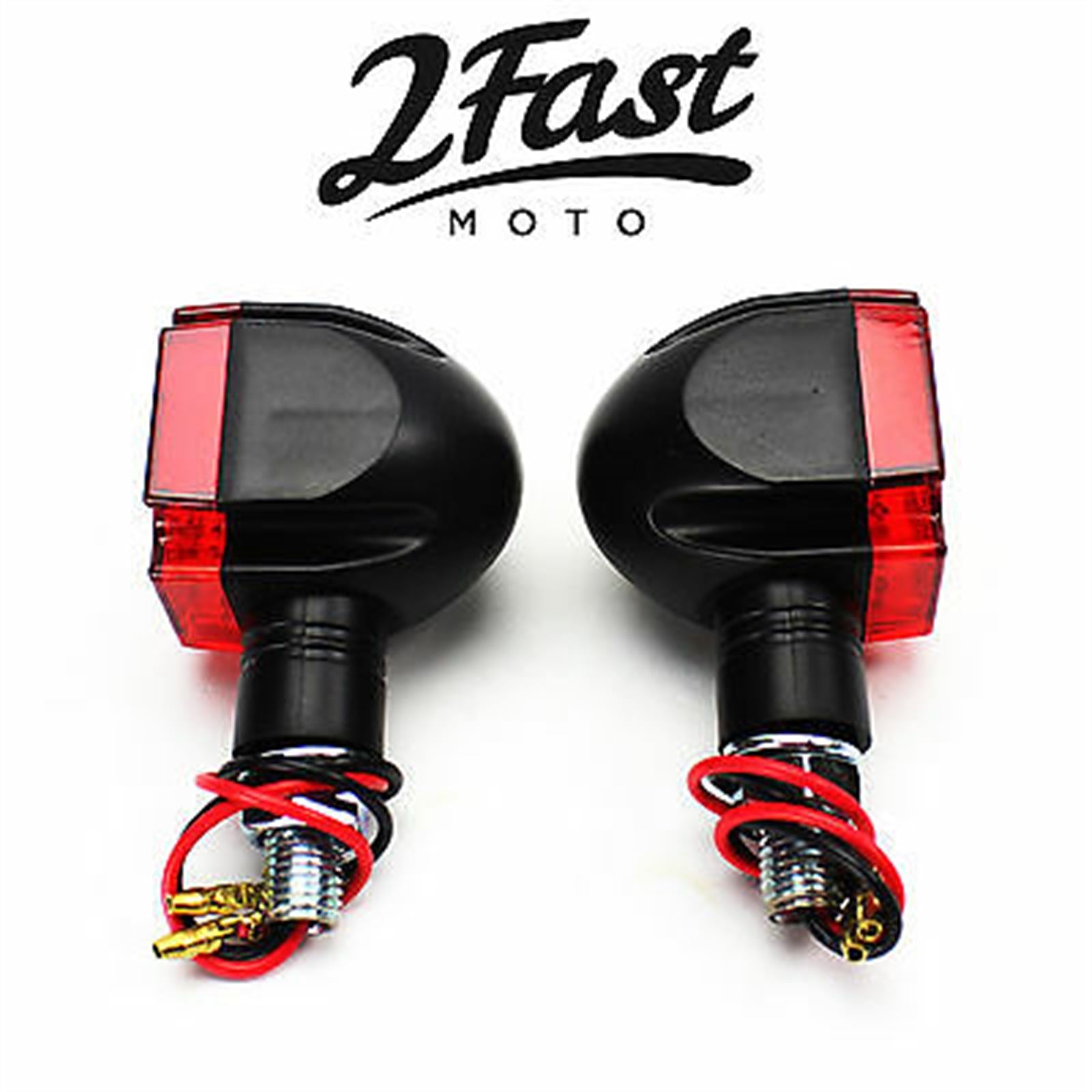 2FastMoto Maltese Deco LED Turn Signal Marker Light Set - Black For Motorcycle  61-99154_660555