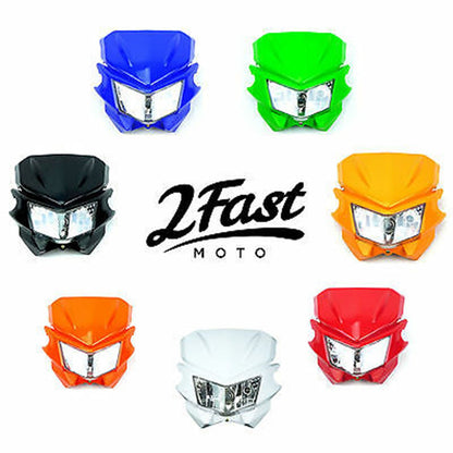 2FastMoto Acerbis Style Headlight - Street Sport Bike Dirtbike Enduro Offroad -Red [MPN: 111-005]_634864